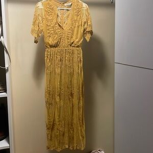 Wild Honey Lace Embroidered Maxi Dress S